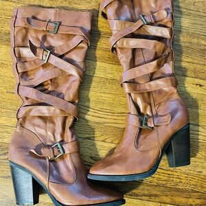 JustFab Brown Knee-High Boots